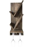 Stand sticle vin din lemn,seria wood, Homs Bar, Natur, 50 x 30 x 10.5 cm,700037