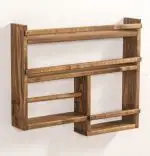 Raft de perete pentru bucatarie, seria wood Homs, 54x44x10 cm, lemn natur,700218