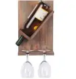 Stand sticle vin din lemn,seria wood, Homs Bar, Natur, 30 x 20 x 11 cm,700054