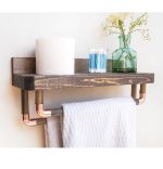 Suport prosop din lemn-metal Industrial Homs,seria wood 50 x 25 x 14 cm,700065