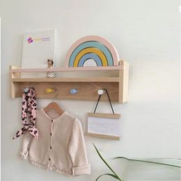 Raft de perete,cuier lemn, seria Wood Homs 50 x 18 x 10 cm,700081