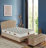 Baza de pat cu tablie si saltea Gold Homs 160× 200 cm,seia H