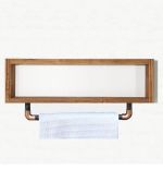 Suport prosop din lemn-metal Industrial Homs,seria wood 48x10 x 25 cm,700165