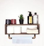Suport prosop din lemn-metal Industrial Homs,seria wood 48x10 x 25 cm,700165