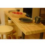 Masa bucatarie  lemn.seria wood A-620,pin natur-negru,139x29x90 cm, 30105