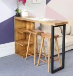 Masa bucatarie  lemn.seria wood A-620,pin natur-negru,139x29x90 cm, 30105