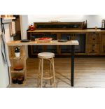 Masa bucatarie  lemn.seria wood A-620,pin natur-negru,139x29x90 cm, 30105