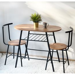 Resigilat:Set Masa cu 2 scaune, Cafea Homs, cadru metal,nuc/negru-web