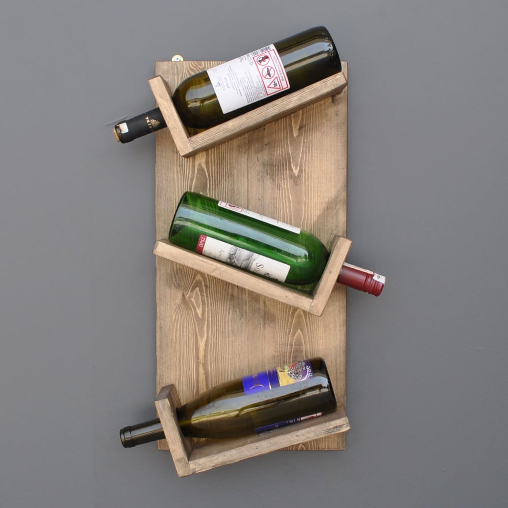 Stand sticle vin din lemn,seria wood, Homs Bar, Natur, 50 x 28 x 11 cm,700138