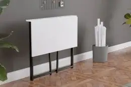 Resigilat:Birou pliabil cu cadru metalic Util Homs 80 x 50 x 75 cm,Alb-negru