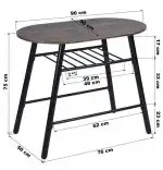 Set Masa cu 2 scaune, Cafea Homs, cadru metal,bej marmorat negru /negru,10976
