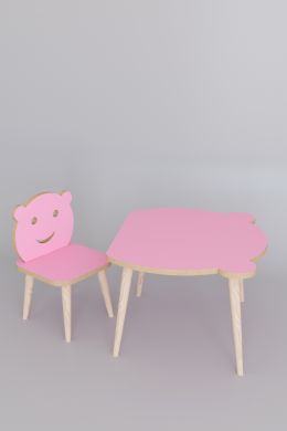 Resigilat:Set masa+ 1 scaun pentru copii Panda Homs,Roz