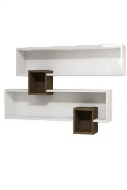 Resigilat:Raft de perete, Caracas Homs, alb, 75 x 120 x 22 cm, PAL