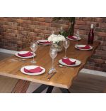 Masa bucatarie  lemn masif Wood, natural-negru,190x90x75 cm, 30627