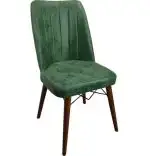 Set masa extensibila cu 6 scaune tapitate Homs cargold 250-30050 nuc-VERDE,170 x 80 cm