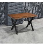 Set Masa woodenL-lemn cu 4 Scaune Bucatarie,  serie 620-Nuc/negru,140x80 cm, 30451