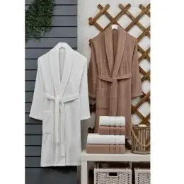 Set halat cu prosop baie cuplu,6 buc, homs,seria 280,00613