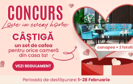 CONCURS Love in every home. Câștigă setul de canapele Cocktail pentru casa ta.