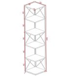 Etajera de colt cu,seria A-620, Homs, 185x30x30 cm, nuc/negru,30115-P
