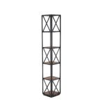 Etajera de colt cu,seria A-620, Homs, 185x30x30 cm, nuc/negru,30115-P