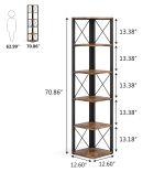 Etajera de colt cu,seria A-620, Homs, 185x30x30 cm, nuc/negru,30115-P