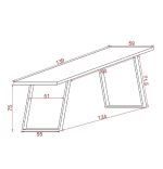 Masa bucatarie  lemn,Solid Wood, natural-negru,140x60x75 cm, SW30016