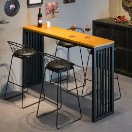 Resigilat:Masa bucatarie ,tip bar, lemn.seria wood A-620,pin natur-negru,140x40x103cm, 30141