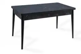 Resigilat:Masa extensibila Dining Homs marmorat negru 170 x 80 cm