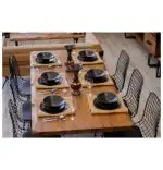 Masa wooden Dining Homs,lemn, seria A-620,natur/negru 180 x 80 cm,30452