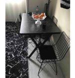 Set Masa cu 4 Scaune Bucatarie, Alb-negru,120x80x75 cm, 30409SET