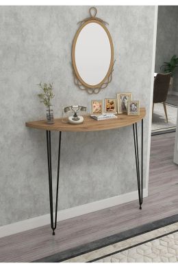 Consola  oval nuc-negru,seria A-630, homs,80x18x85 cm ,40048