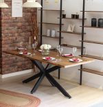 Masa bucatarie  lemn Solid Wood, natural-negru,190x90x75 cm, 30627