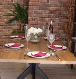 Masa bucatarie  lemn Solid Wood, natural-negru,190x90x75 cm, 30627
