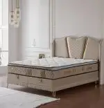 Baza de pat cu tablie si saltea Native Homs 140× 190 cm