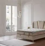 Baza de pat cu tablie si saltea Native Homs 160× 200 cm