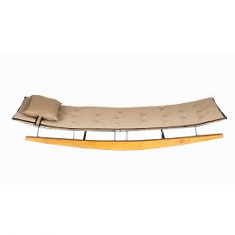 Resgilat:Sezlong balansoar cu perna din lemn si metal Homs 185 x 68 cm 