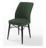 Set masa extensibila cu 6 scaune tapitate Homs cargold 250-30050 ALB-VERDE,170 x 80 cm