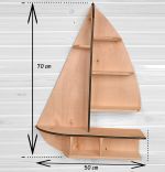 Raft de perete Sailor Homs 72 X 52 X 18, lemn stratificat nuc