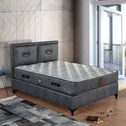 Baza de pat cu tablie si saltea Silver 160×200 cm