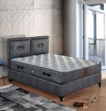 Baza de pat cu tablie si saltea Silver 140×200 cm