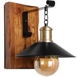 Aplica perete stil industrial lemn-metal,seria lx, homs,40054