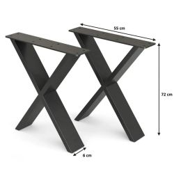 Set picioare masa metal, Homs , Negru,55X72 cm,model-X