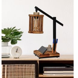 Lampa de birou stil industrial lemn-metal,Homs,seria lx,40051