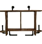 Suport prosop cu raft din lemn-metal Industrial Homs,seria myz 50 x 85 cm,10225