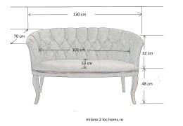 Canapea 2 persoane Milano Homs textil,bej