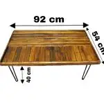 Masuta de cafea lemn simetal,Homs, seria myz,80 x 50 x 43 cm,10222