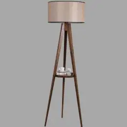 Lampadar cu masuta metal-,nuc-bej, Homs, 153 cm,40018