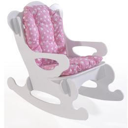 Resigilat:Scaun balanosoar copii, Baby Puzzle Homs, alb/roz, 40x70x65 cm, MDF