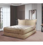 Baza de pat cu tablie si saltea Safir Homs 160x200 cm-gri