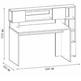 Birou cu spatii depozitare Luca Homs 145 x 61,8 x 111,5 cm, Nuc-alb